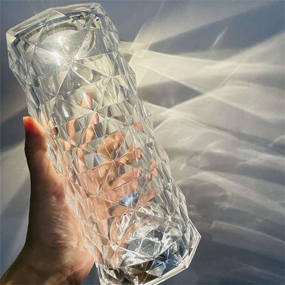 16 color crystal LED lamp with remote control showing blue illumination by Trendz Inn