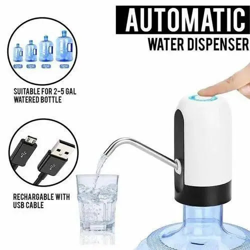 Automatic water dispenser bottle pump rechargeable 1200mAh touch control USB charging by Trendz Inn electric water bottle pump
