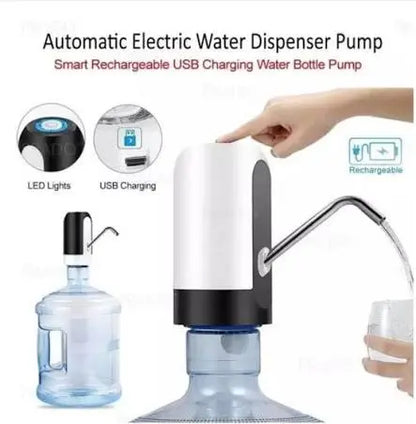 Automatic water dispenser bottle pump rechargeable 1200mAh touch control USB charging by Trendz Inn electric water bottle pump