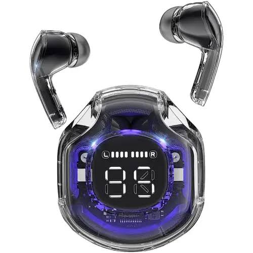 Air 39 Wireless Bluetooth Earbuds in Black with HD display case – Premium AirPods alternative with noise cancellation by Trendz Inn