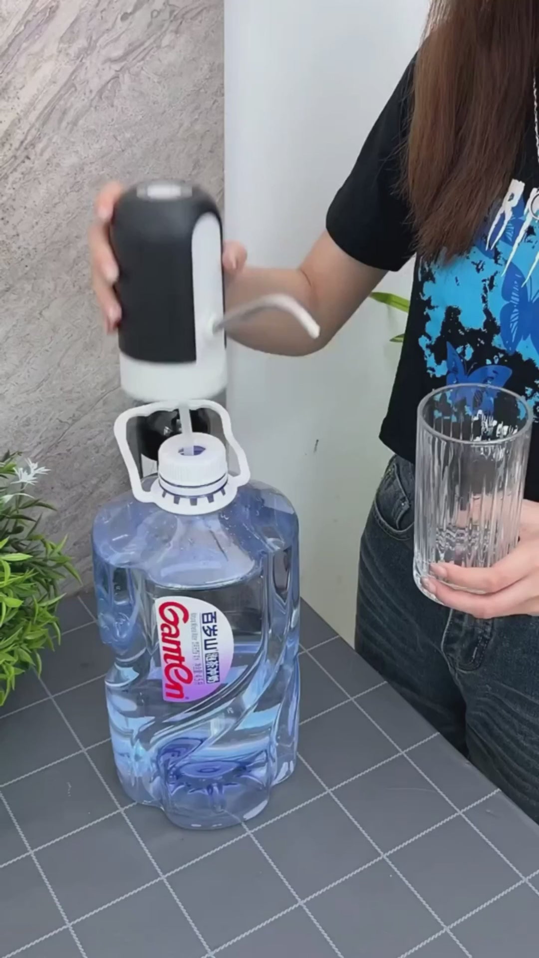 Automatic water dispenser bottle pump rechargeable 1200mAh touch control USB charging by Trendz Inn electric water bottle pump