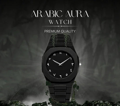 Black Aura Watch by Trendz Inn – Sleek black unisex wristwatch with modern design and premium finish, perfect for everyday style