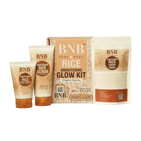 3 in 1 BNB Organic Rice Whitening Glow Kit Trendz Inn.